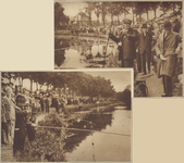 870094 Collage van 2 foto's betreffende het nationale hengelconcours aan de Leidsche Rijn te Oudenrijn.